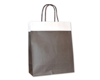 Papiertragetasche braun-silber Tragetaschen color, Papiertaschen & Boxen
