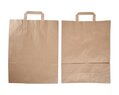 Sac en papier, à poignée plate, kraft brun, format portrait, 32 x 13 x 41 cm  Sacs à poignées plates, Sacs en papier et  boîtes