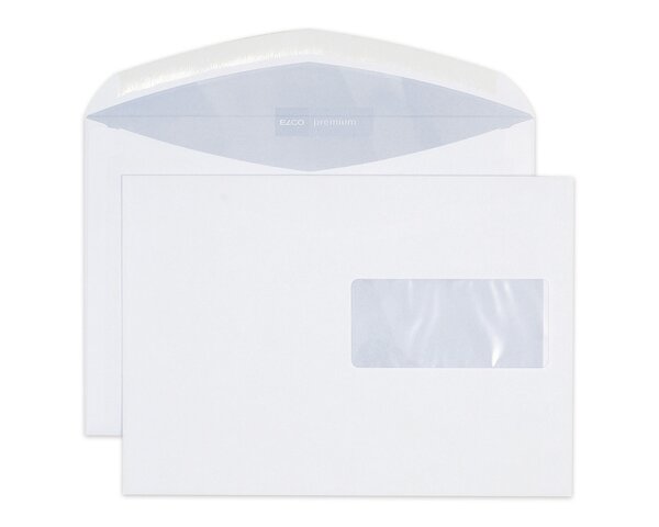 Enveloppe Premium C5 fenêtre à droite, patte gommée  Enveloppes avec fenêtre, Enveloppes, Marques d'­enveloppes Elco, Premium