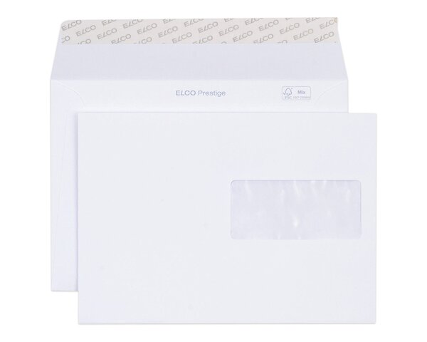Couvert Prestige C5 mit Fenster rechts, 100, haftklebend Couverts mit Fenster, Couverts, Couverts mit Premium­papier, Elco Couvert-Marken, Prestige