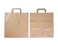 Sac en papier, à poignée plate, brun recyclé, format paysage, 32 x 22 x 34 cm  Sacs à poignées plates, Sacs en papier et  boîtes