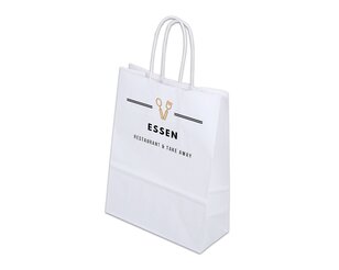 Sac en papier imprimable avec cordelette torsadée, blanc, 18x8x24 cm, myelco.ch Sacs en papier im­primables, Sacs en papier et  boîtes, Personnaliser et im­primer