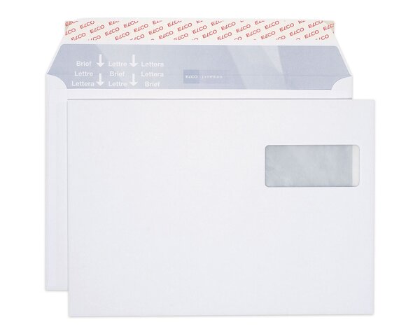 Couvert Premium C4 Fenster rechts, haftklebend  Couverts mit Fenster, Couverts, Elco Couvert-Marken, Premium