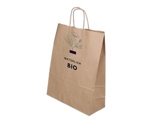Sac en papier imprimable avec cordelette torsadée, brun, 32x13x41 cm, myelco.ch Sacs en papier im­primables, Sacs en papier et  boîtes, Personnaliser et im­primer