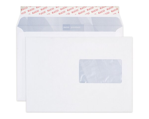 Couvert Premium B5 mit Fenster rechts, haftklebend  Couverts mit Fenster, Couverts, Elco Couvert-Marken, Premium