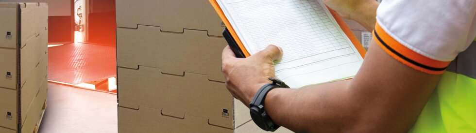 Imagebild mit den Karton-Palettenrahmen in Aktion