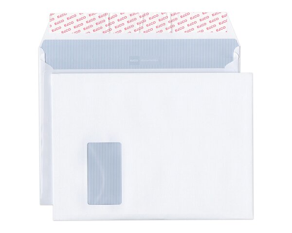 Couvert Documento C4 plus mit Fenster links, haftklebend  Couvert mit Seitenfalten, Couverts, Couverts mit Fenster, Elco Couvert-Marken, Documento